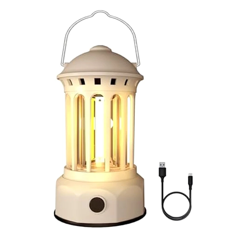 Rechargeable LED Camping Lantern For Withor Power Outages (Beige) Easy Install Easy To Use