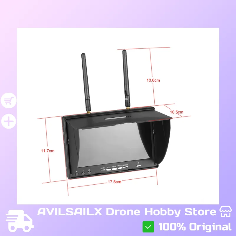LCD 5802D 5802S 7 Inch FPV Monitor Built-in 5.8G Receiver All-in-one Handheld Display Screen For FPV Drone Racing Aerial Shootin