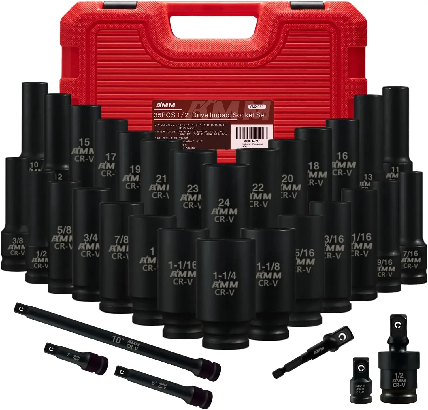 35-Piece 1/2" Drive…