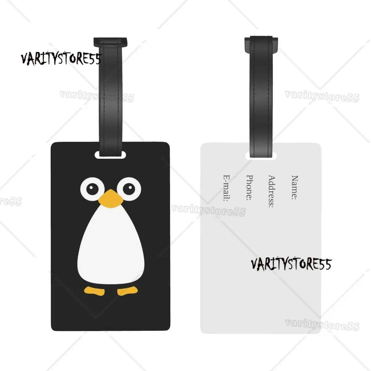 Cute Vector Penguin Luggage Tags Suitcase Accessories Travel PVC Cute Baggage Boarding Tag Portable Label Holder ID Name Address