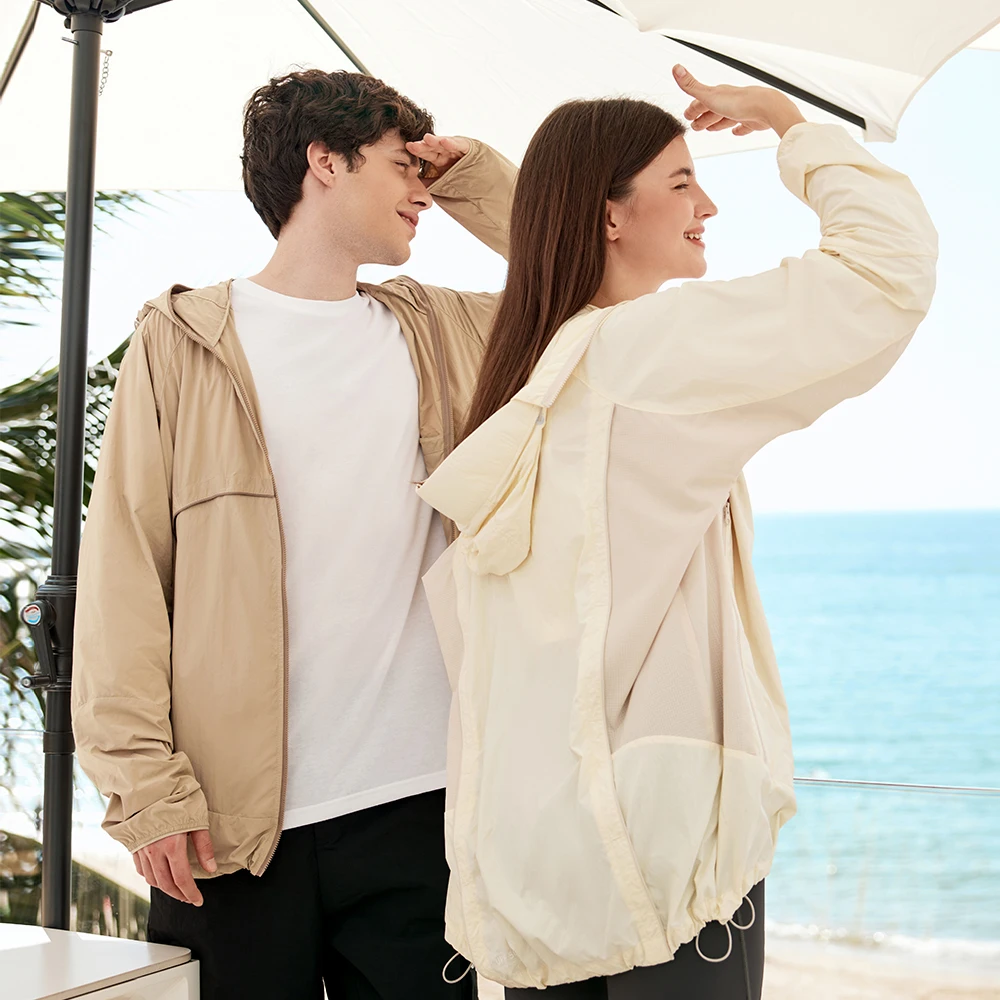 

OhSunny Summer Windproof Jacket Lightweight Breathable Quick-Dry Sun Protective 5 in 1 Coat for Hiking Camping Couple Outdoor