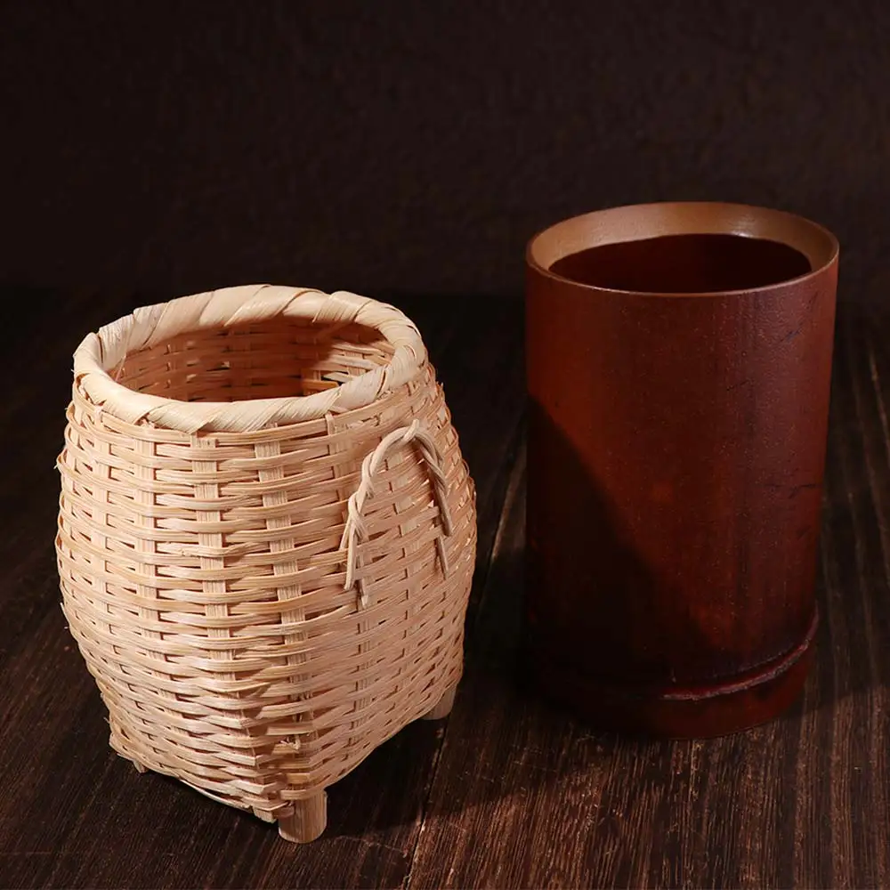 Classical Bamboo Pen Holder Chinese Style Elegant Stationery Storage Tube Natural Convenient Bamboo Stick Tube Restaurant