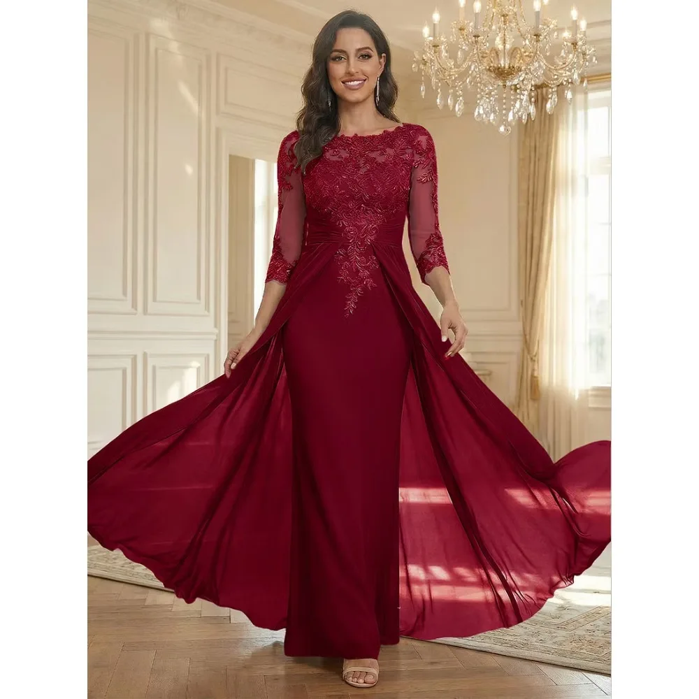 Customized Appliques Lace Mother of Birde Dresses 2026 Sheath Women‘s Wedding Luxury Party Attire Gowns Elegant Evening Dress