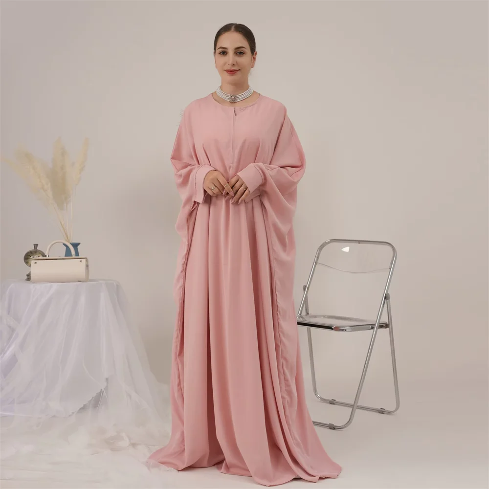 

Ид Абая: Длинное мусульманское платье-химар с молнией спереди, макси-платье, турецкий кафтан, дубайский арабский халат, одежда для намаза, одежда для Рамадана