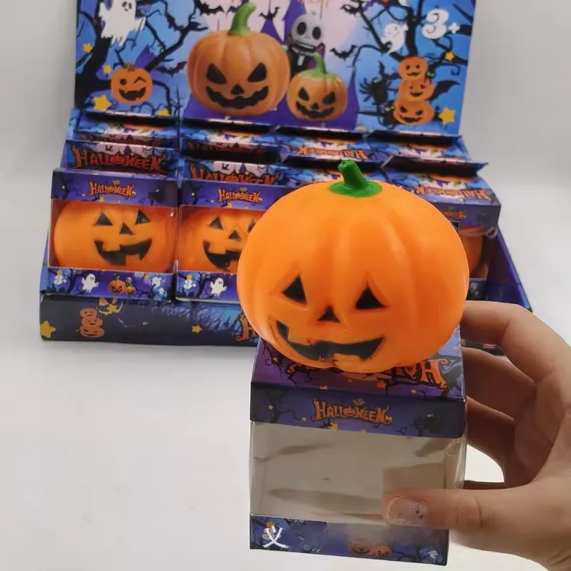 2026 Halloween Pumpkin Head Squishy Toy Squeeze Stress Relief Fidget Toy Gift Box Halloween gift for Party Favorite - view 2
