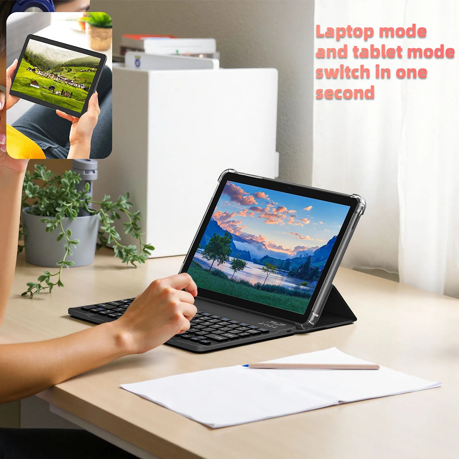 Tablet Android 14 da 10 pollici, processore octa-core, RAM da 8 GB (4+4), spazio di archiviazione da 64 GB ROM, memoria espandibile da 1 TB, doppia fotocamera, 1280