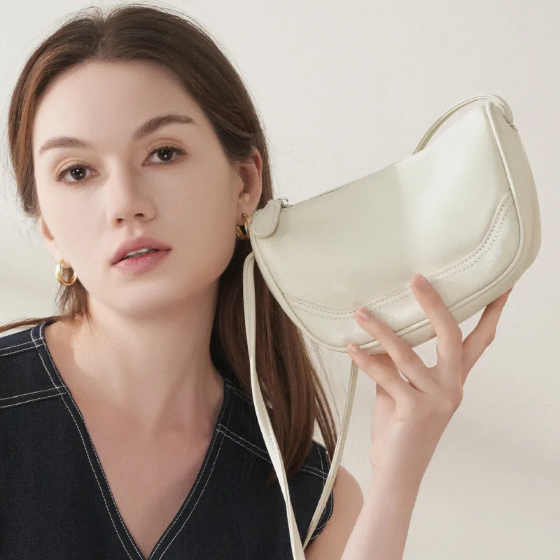 

Leather Women's Simple Cowhide Bag 2025 Fashion Mom Bag Single Shoulder Crossbody Designer Luxury Bag