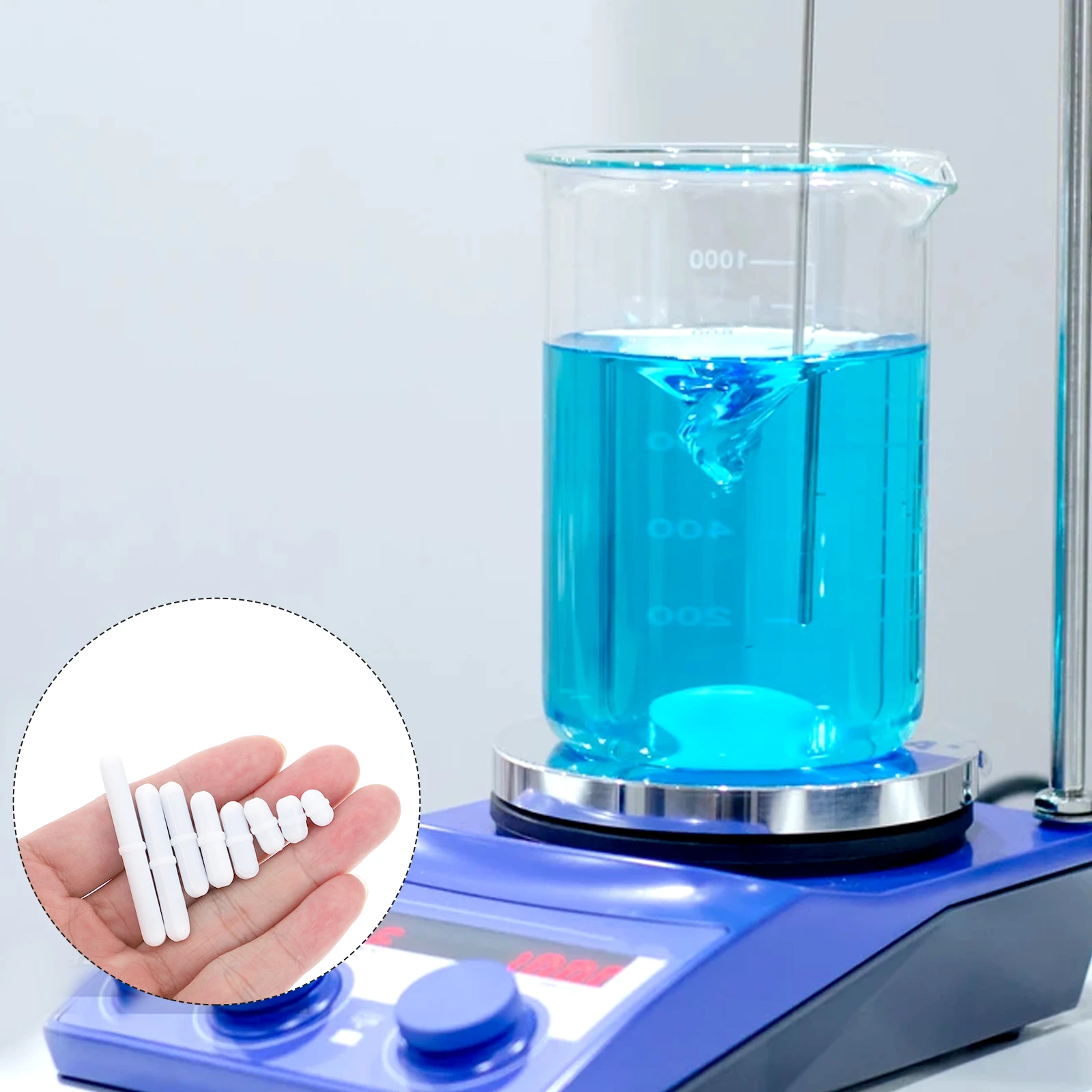 8pcs Stirring Rotor Magnetic Bar Mixer Rod Lab Accessories White Type Acid Alkali Resistance Teaching Equipment