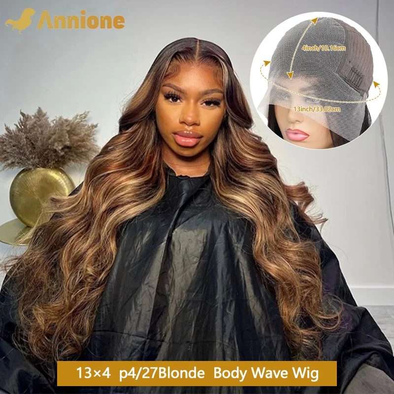 Blond Lace Frontal Wig Curly Body Wave 13x4 HD Transparent Highlight Wigs 100% Human Hair Pre Plucked With Baby Hair For Wemon