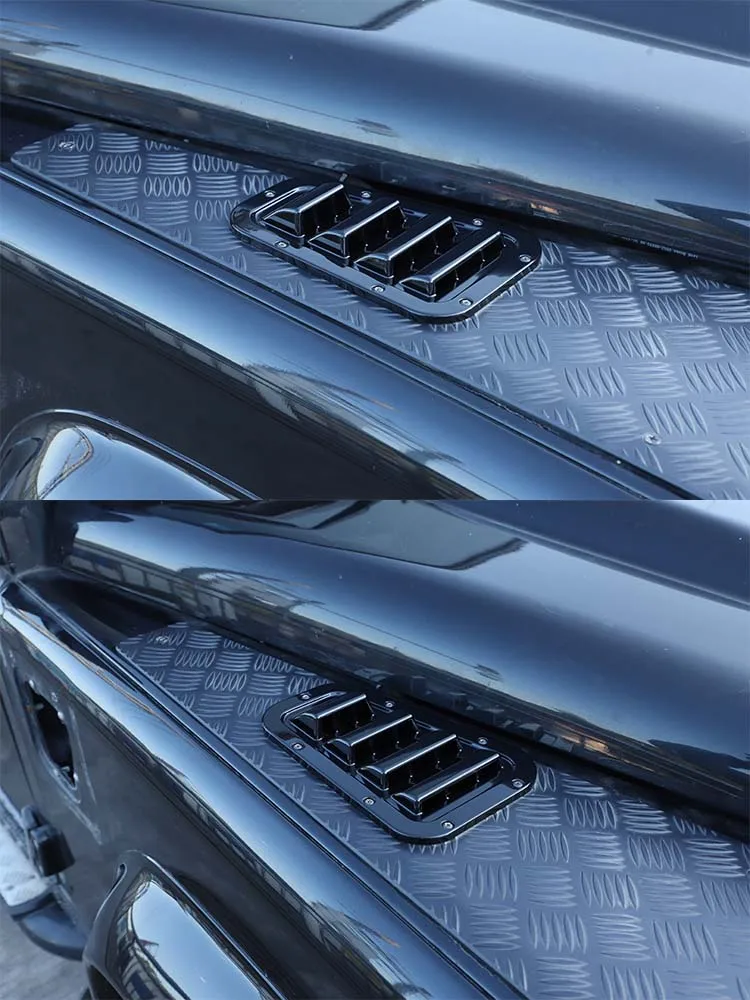 Für Land Rover Defender 2004-19 Front Motorhaube Belüftung Abdeckung Stahl Lufteinlass Scoop Air Outlet Schnee Abdeckung auto Zubehör – Detail 7
