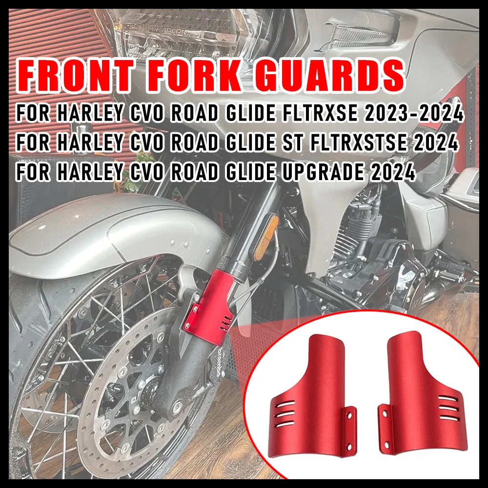 

Motorcycle Front Fork Guards Dust Protection Lower Fork Leg Deflector Shield 2024 For Harley Touring CVO Road Glide ST Upgrade