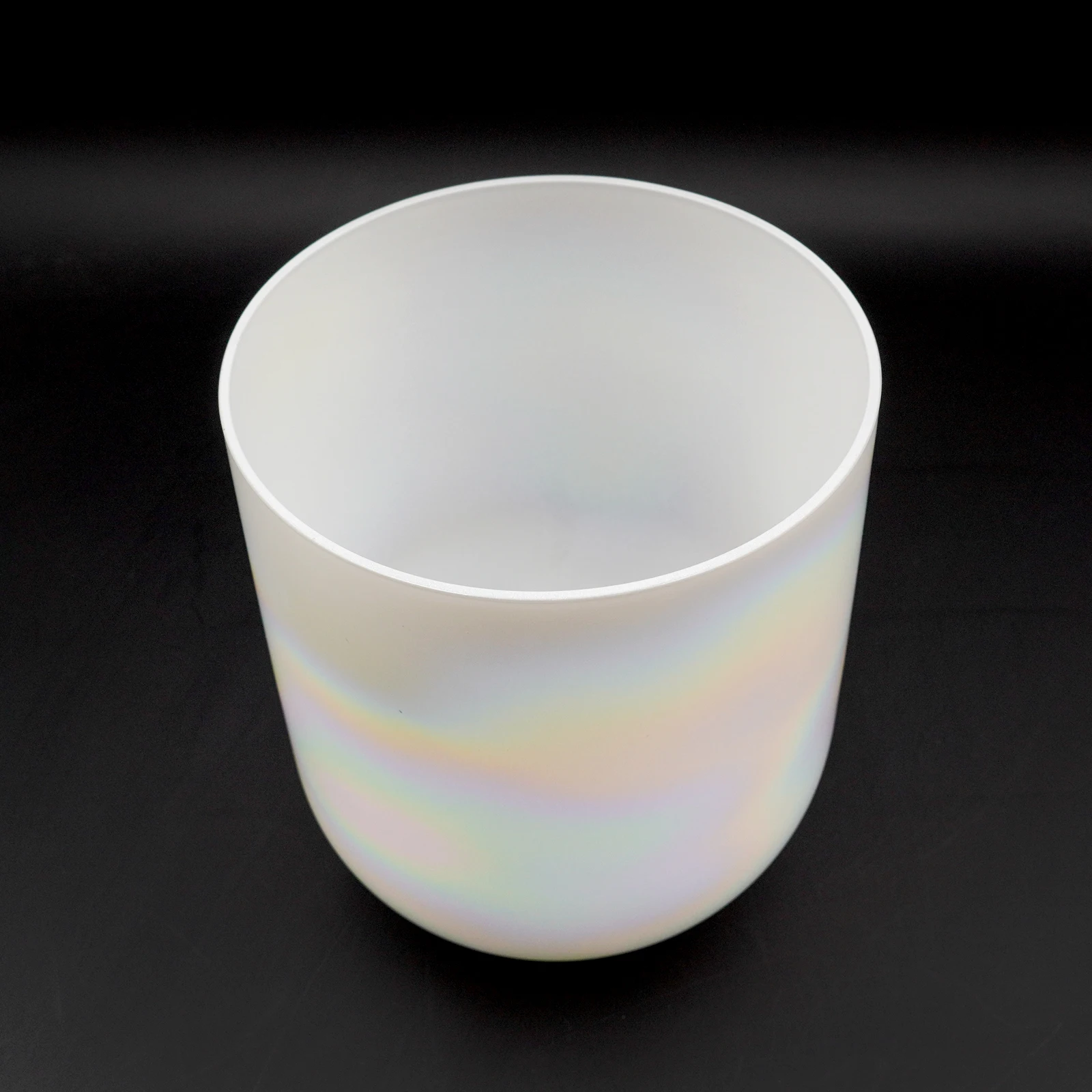 6 inch 432HZ Pearl White Clear Crystal Singing Bowl, Alchemy Cosmic Light Sound Bowl for Sound Healing