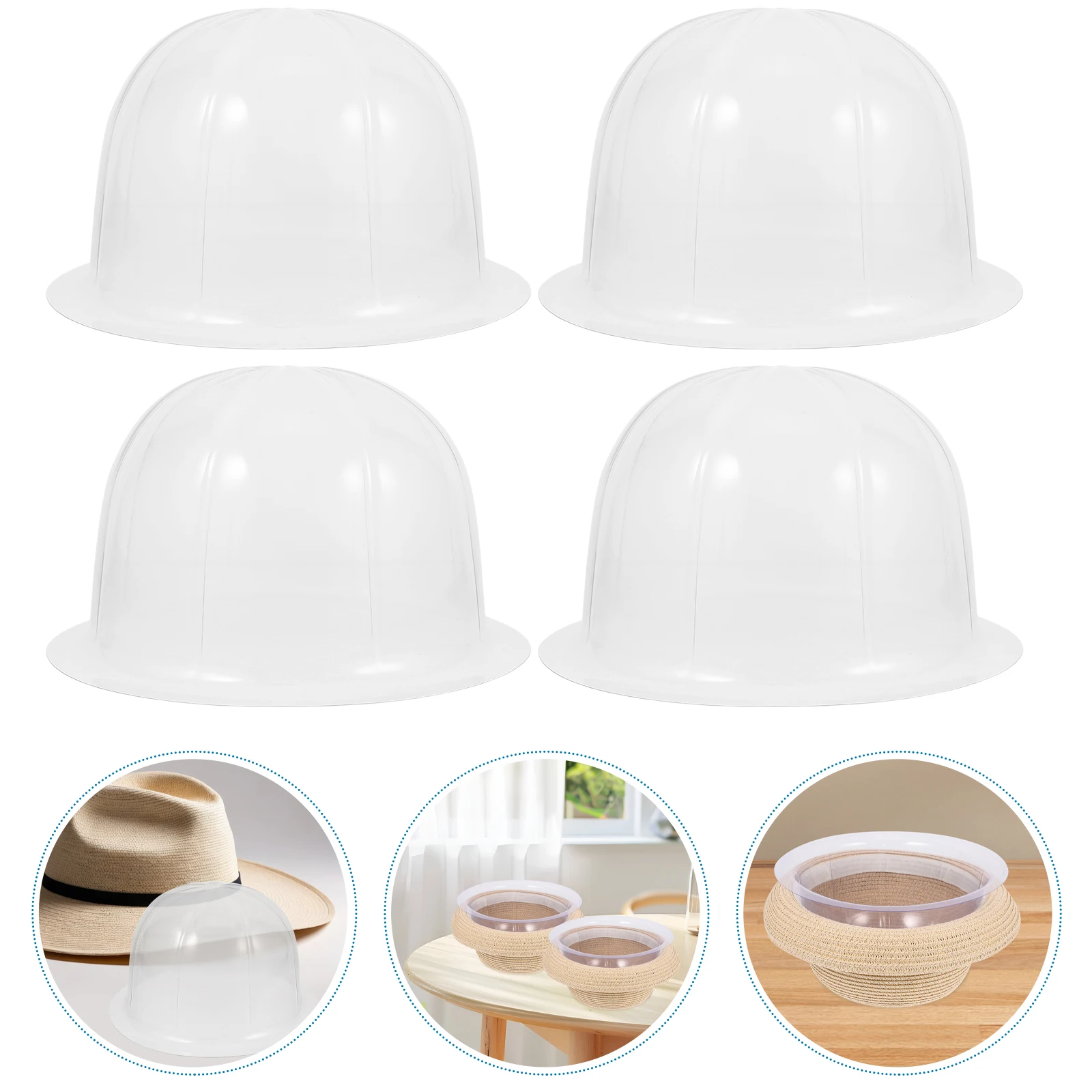 

10pcs Clear Baseball Holder Hat Display Stand Shaper Plastic Hat Protector Organizer Box 57Cm Travel Storage Rack Liner Insert