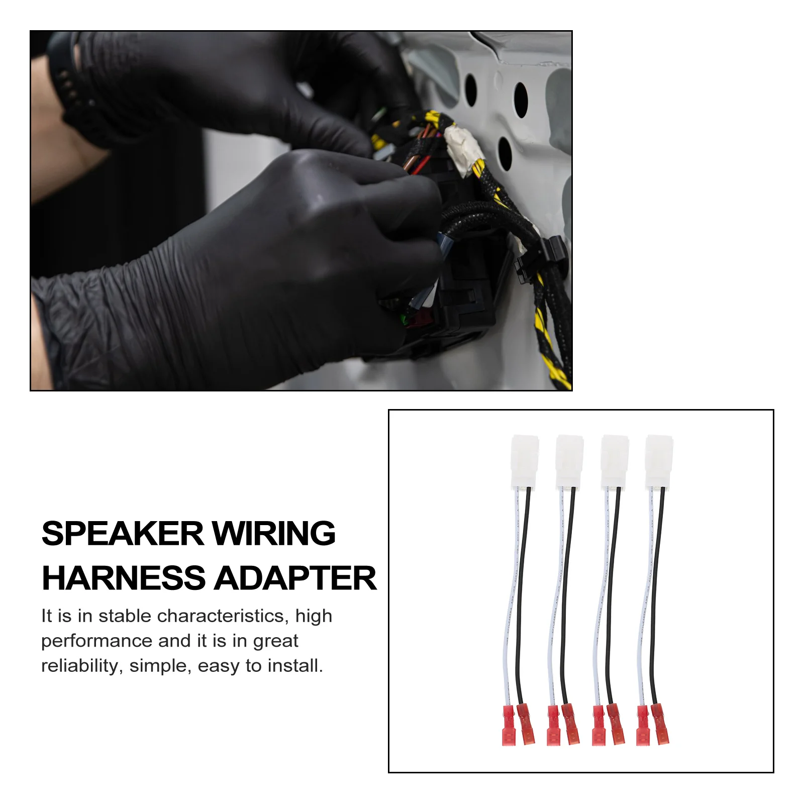 

4 pcs Speaker Wire Harness Adapter For Car Front Rear Door Speakers Plug Play Replacement Install Connector No Cutting Required