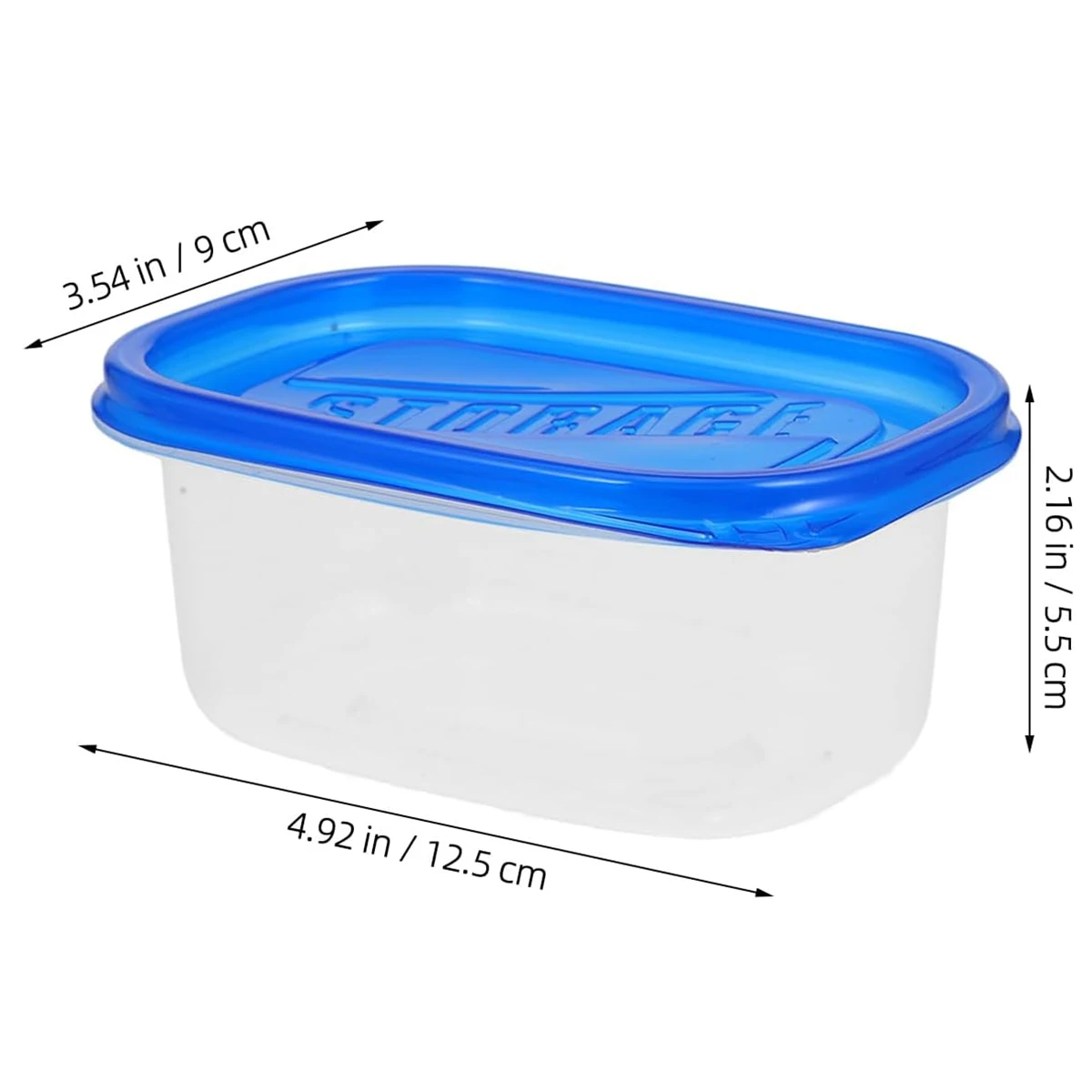 5 pcs Food Storage Containers,Plastic Boxes Set,280ml Per Box,Food Storage Box,For Kitchen Leakproof Freezable Box,Blue,Clear