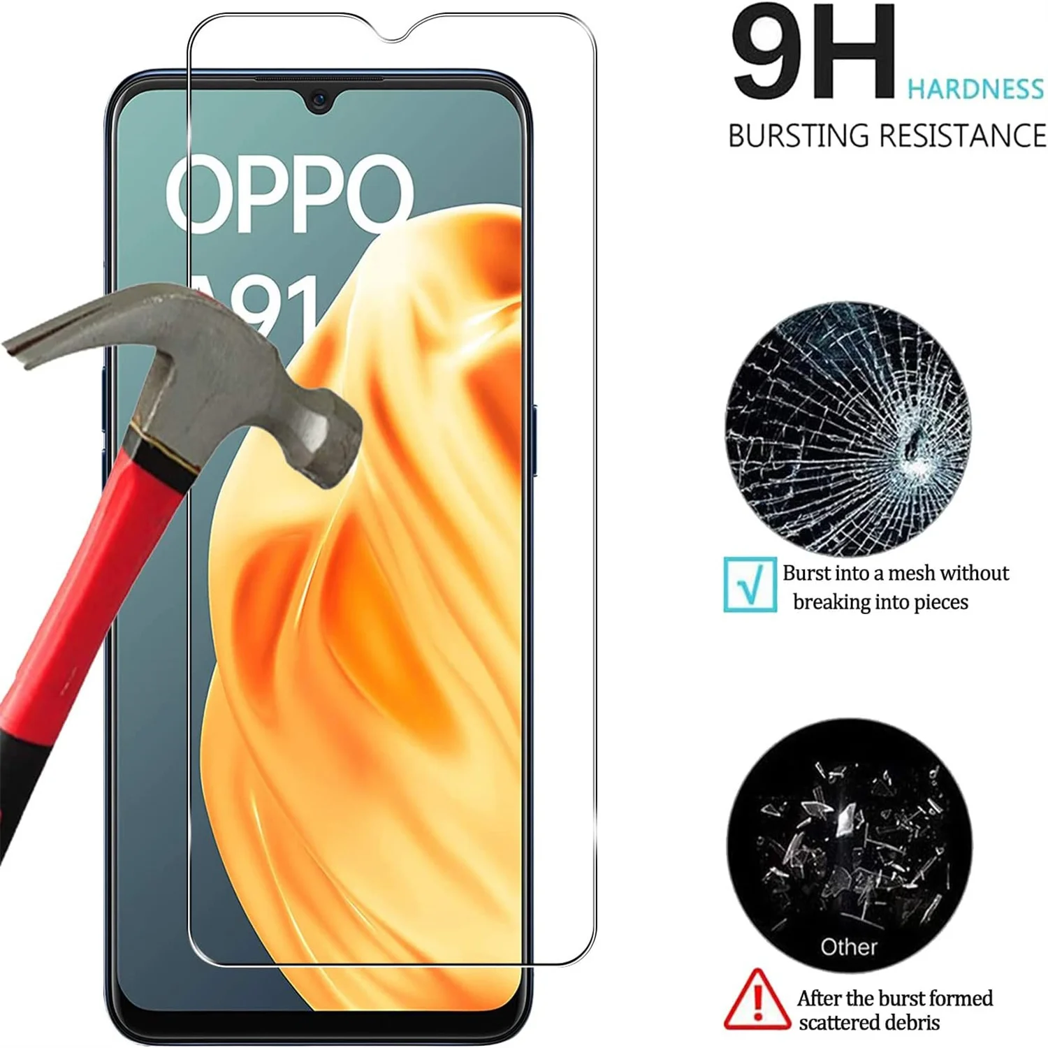 

HD Full Cover Tempered Glass For OPPO A91 Film