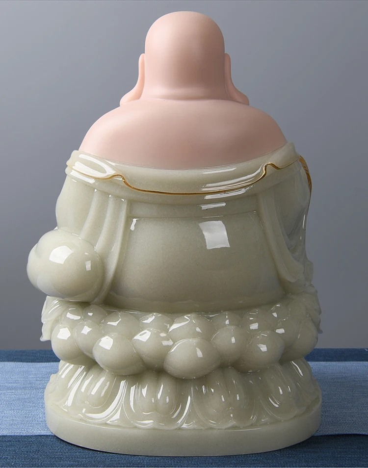 عالية الجودة اليشم تمثال بوذا آسيا المنزل ضريح العبادة مايتريا إله الثروة بوذا الله الازدهار حسن الحظ فنغ شوي تمثال