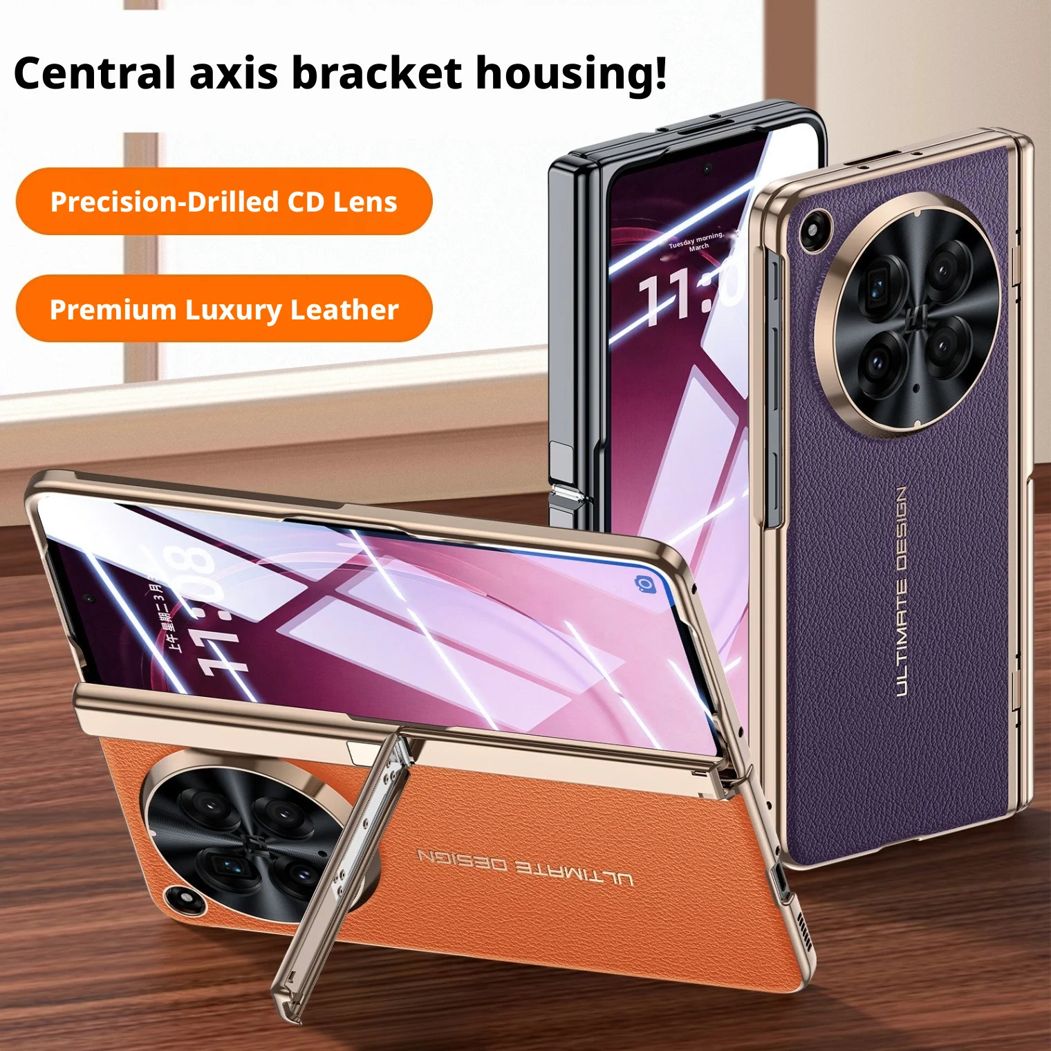

Premium Luxury PU Leather Case For OPPO Find N6 FindN6 5G Magnetic Folding Side Bracket Protective Cover With Tempered Glass