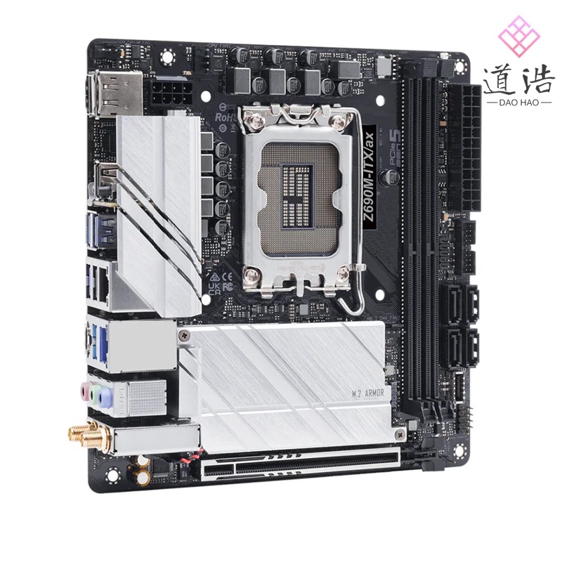 For Asrock Z690M-ITX/AX Motherboard 64GB PCI-E5.0 M.2 HDMI LGA 1700 DDR4 Mini-ITX Z690 Mainboard 100% Tested Fully Work