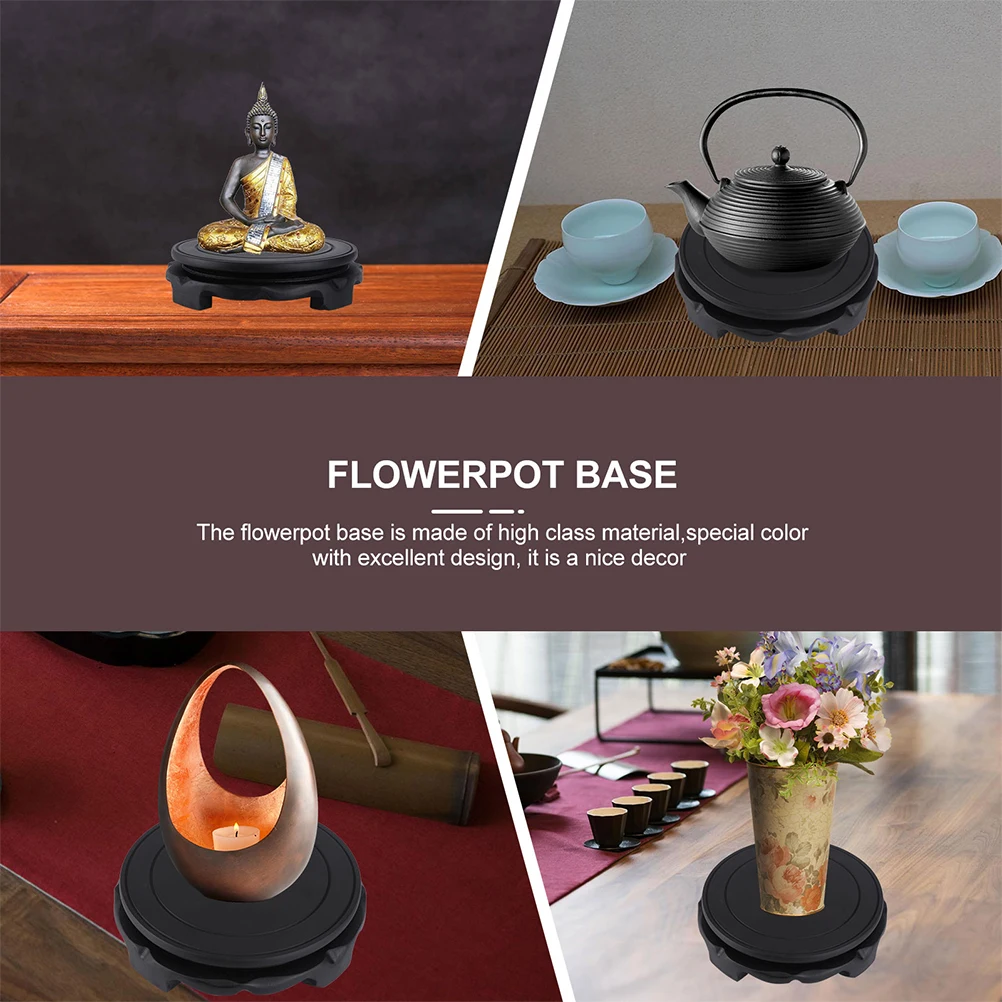 

Wooden Vase Base Vases Round Oriental Display Stands Riser Pedestal Rotating Ornaments
