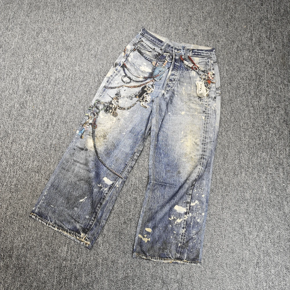 

Yao Fashion Loose Vintage Streetwear High Quality Trend Luxury Oversize Casual Digital Printed Pants Graphics Jeans For Men