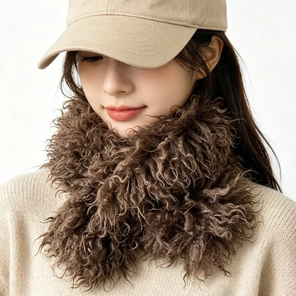 Soft Thicken Imitation Wool Scarf Windproof Solid Color Women's Scarf Neck Protection Keep Warm Winter Scarf Winter