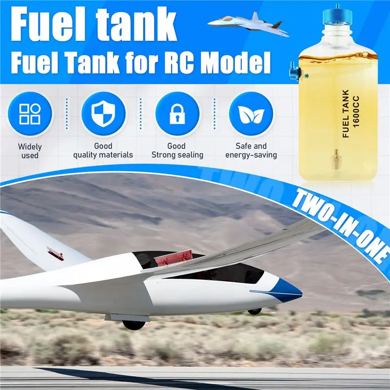 ABXE-Fuel Tank Petrol Transparent Plastic Bottle CNC For RC Gas And Nitro Airplane