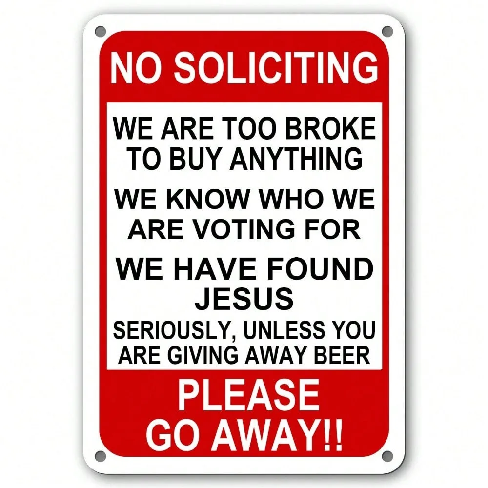 Lustiges „No Soliciting“-Schild „Go Away“, Neuheits-Humor, Haustür-Dekoration, Geschenk für Zuhause, 1 Stück, langlebiges, leicht herzförmiges Dekor