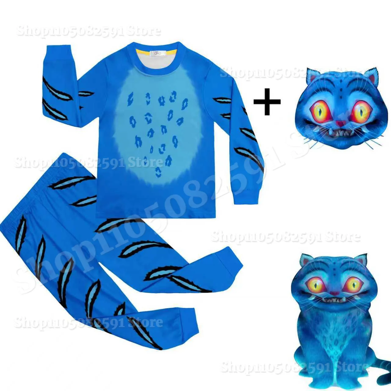 

K Pop Demon Hunters Tiger Cosplay Costume Demon Hunters Tiger Hoodie Pants Set Kids Halloween Christmas Party Funny Outfits Suit