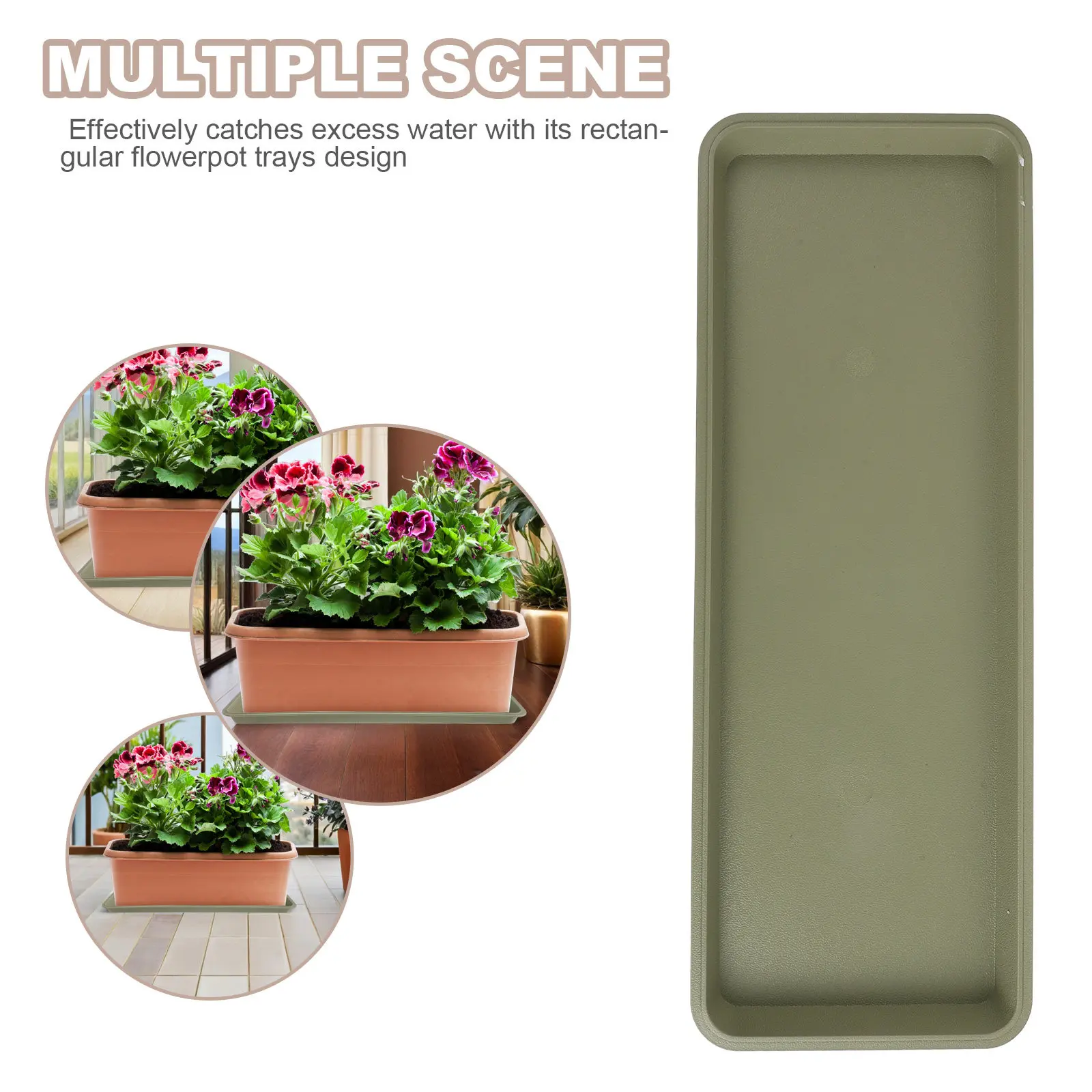 Rectangular Plastic Plant Saucer Heavy Duty Thickened Tray Flower Pot Water Catcher Indoor Balcony Planter Base