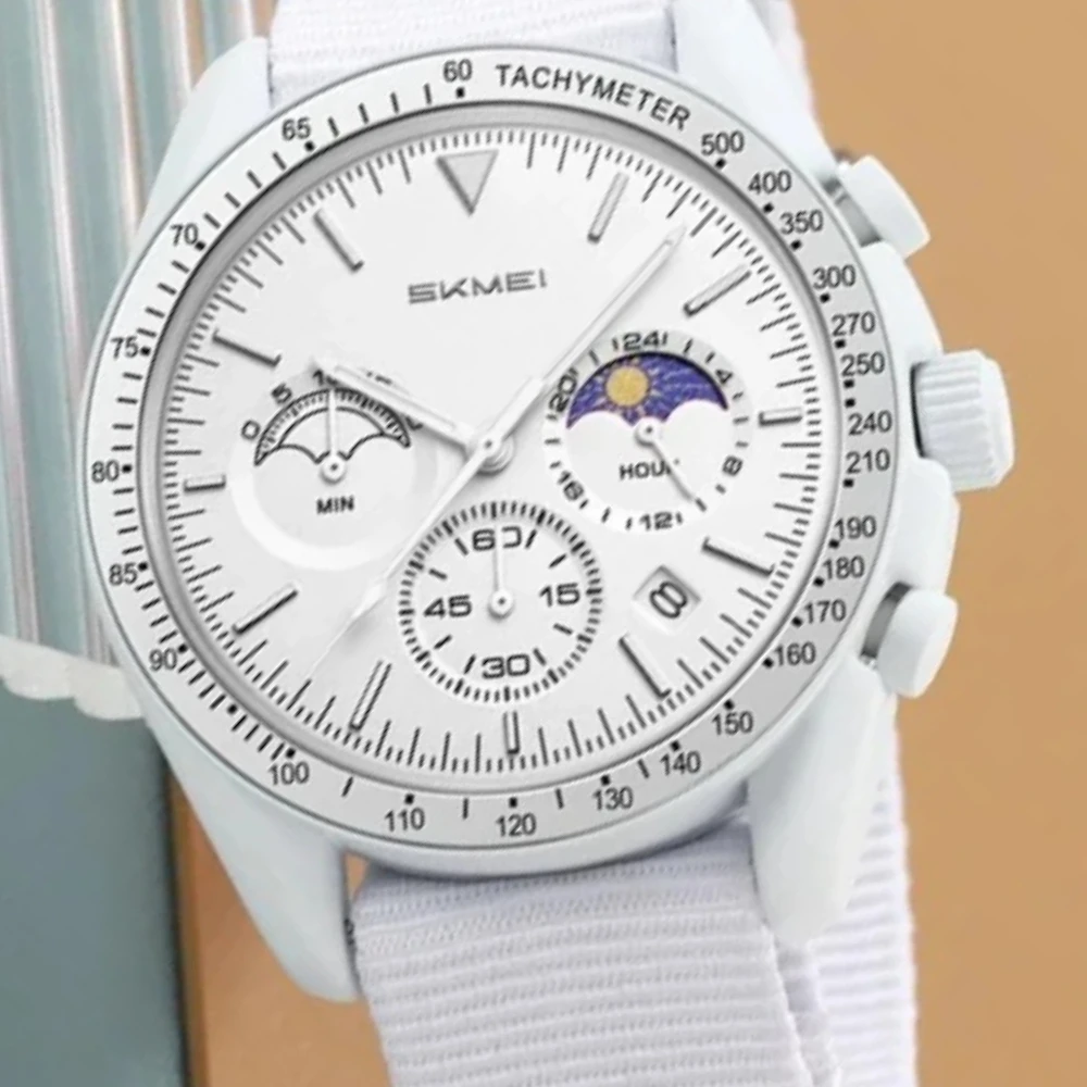 Multifunctional Classic Design Quartz Watch Men Women Top Brand Hot Selling High Quality Sub-dials Sun Moon Watch Fashion Women