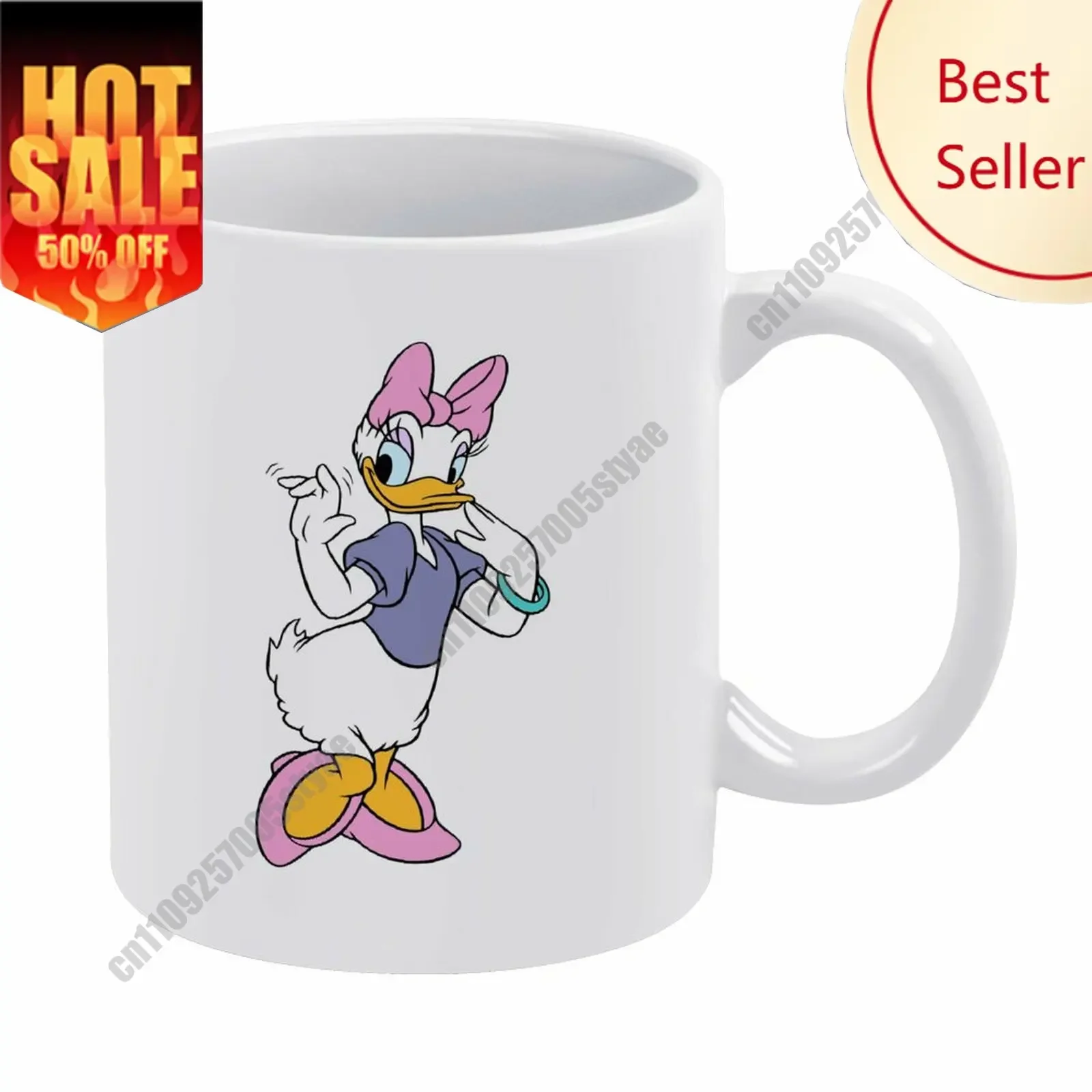 

Daisy Duck Mug Disney Cartoon Customization Upload Your Own Image Logo Text Coffee Cup Holidays Birthday Ceramic Cup