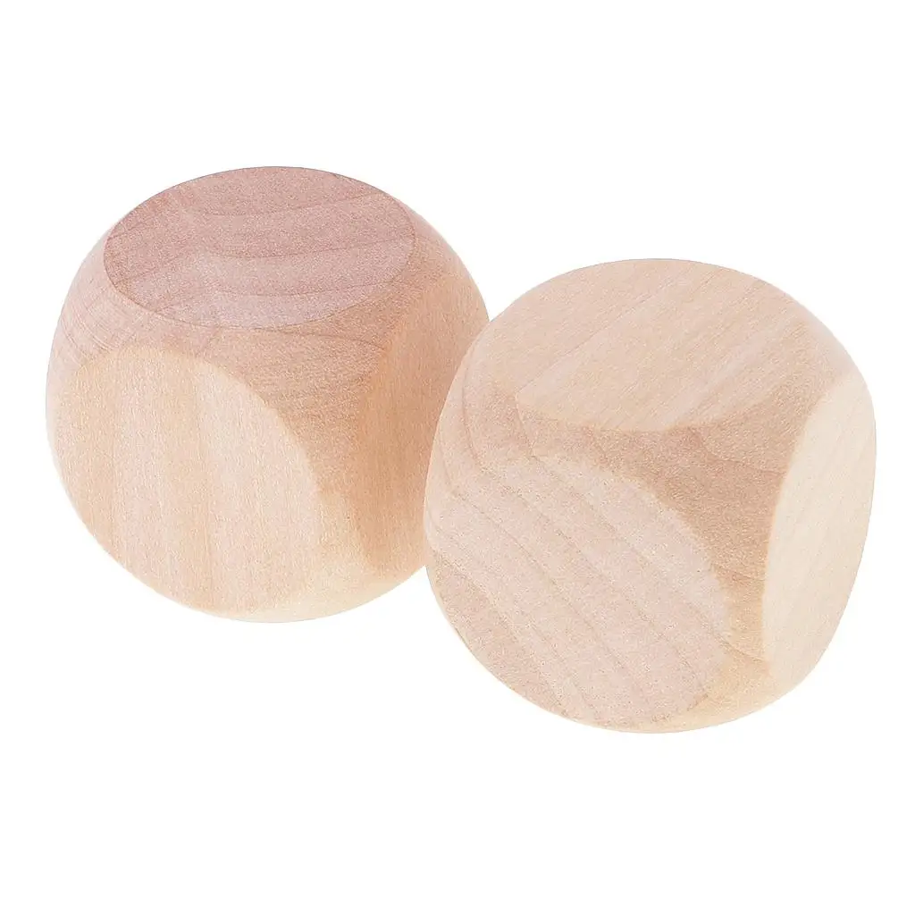 3cm Blank Wooden Dice Six Sided Educational Building Blocks Game Accessories for Tabletop Role Play Party