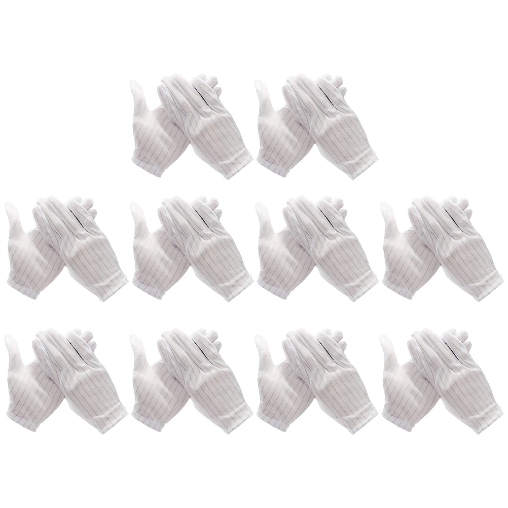 

10 Pairs Stripe Dust Computer Free Protection Work Anti Static Gloves For Electronics Electronic Repair Computer Gloves