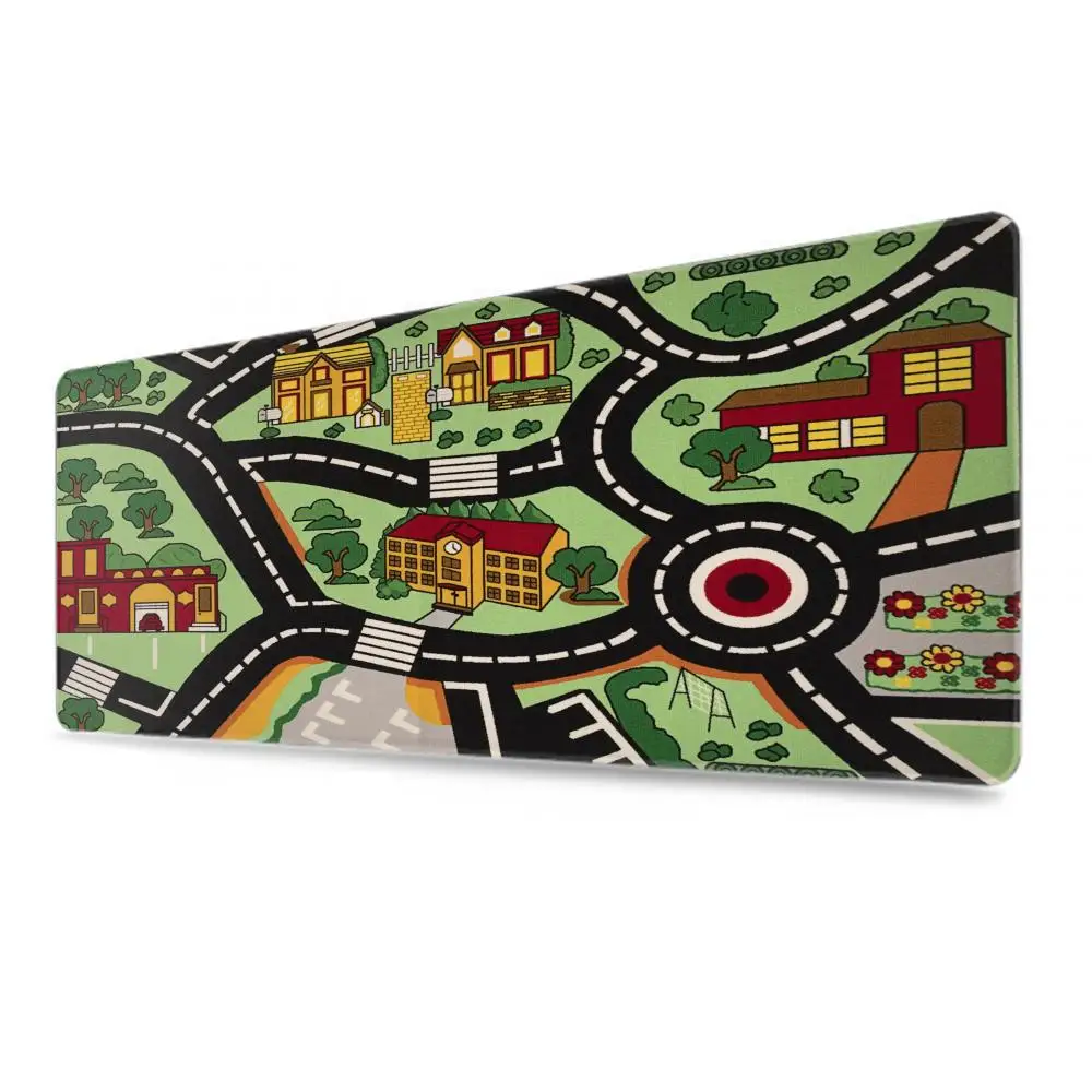 Pc Gaming Setup Accessories City Road Cartoon Mouse Pad Large Desk Mat Mousepad Gamer 900x400 Computer Table Mats Office Xxl