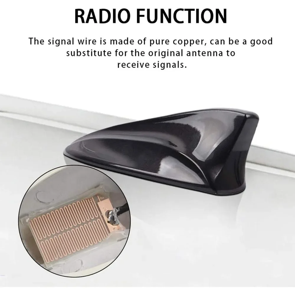 Car Auto Shark Fin Roof Aerial Base Radio Signal Antenna for Jeep Compass/Renegade 2017 2018 2019 2020 2021 2022 2023