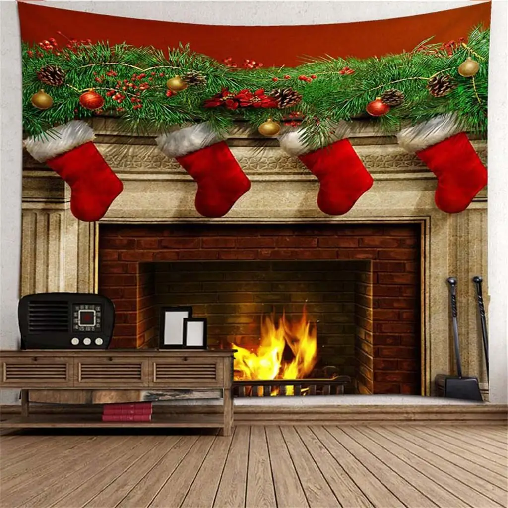 fityle Xmas Art Home Wall Hanging Tapestry Wall Ornament Christmas Wall Décor