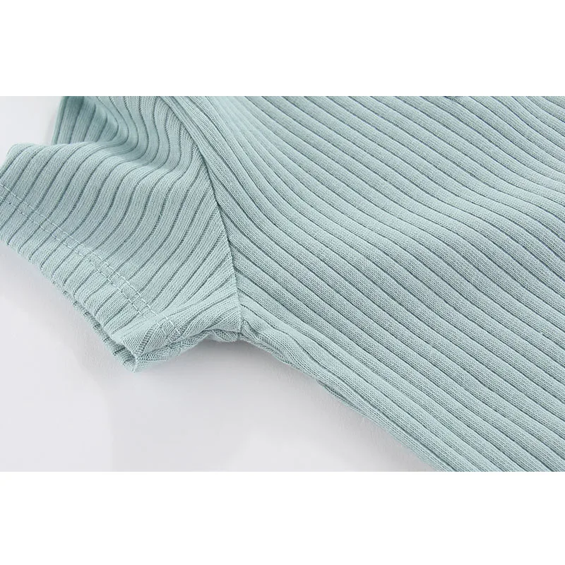 4-Piece Solid Color Baby Boy Girls Bodysuits Summer Season Infant Clothes Short Sleeves Newborn Onesies