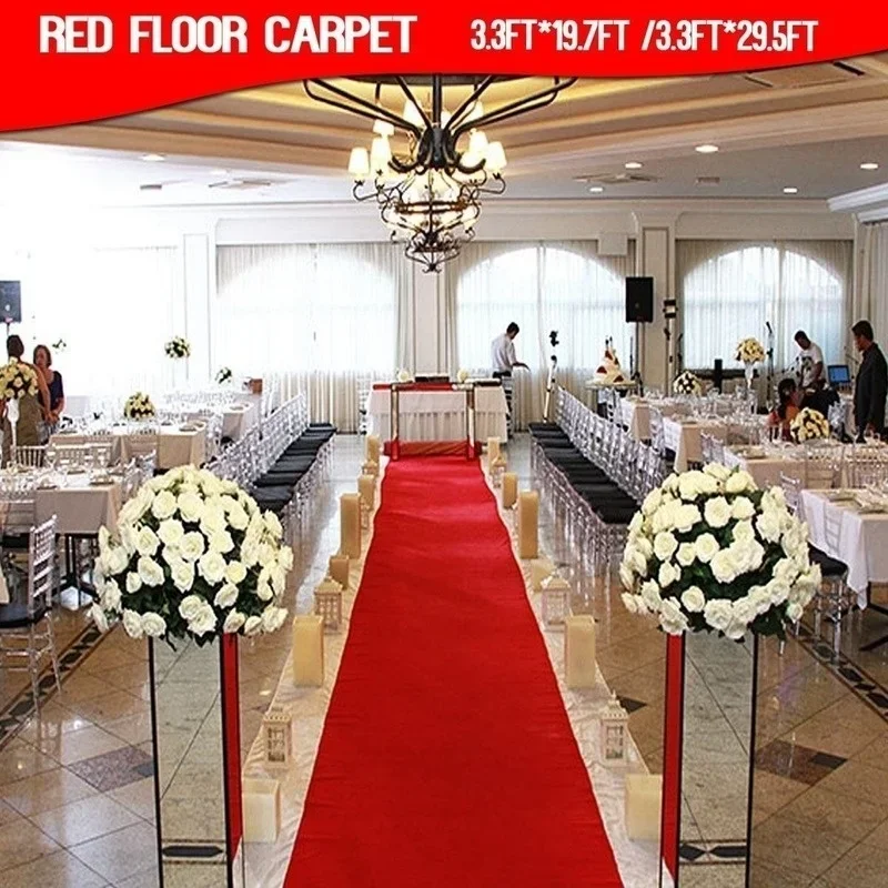 5M/10M Red Wedding Carpet Custom Length Aisle Runner Indoor Outdoor Decoration Carpet Event Party Home Textiles Rug（Width 1M）