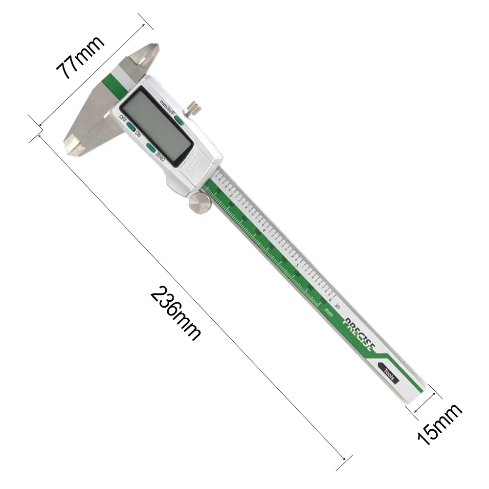 Precyzyjna suwmiarka cyfrowa 150 mm Suwmiarka noniuszowa ze stali nierdzewnej MM/inch Rozdzielczość 0,01 mm Idealna dla studentów mechaniki