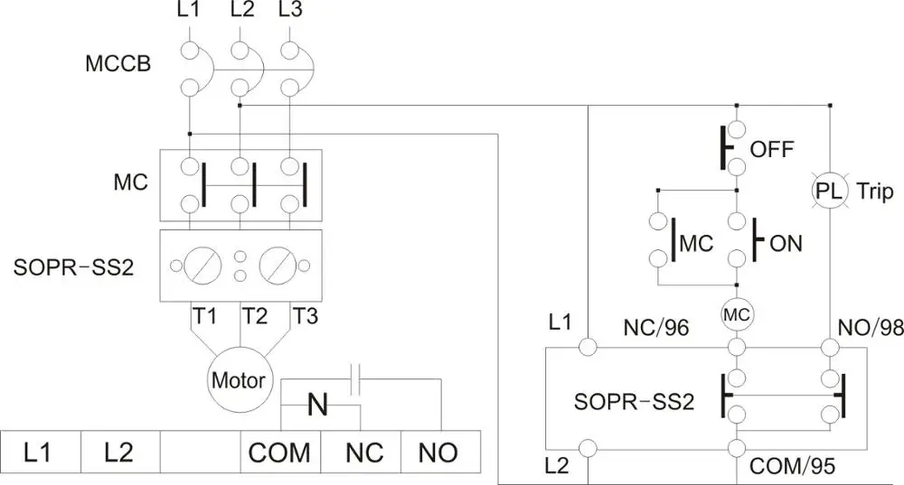 Samwha-dsp Sopr-ss2-60-220 التحكم في الاتصال الطرفي 3 مرحل حماية المحرك