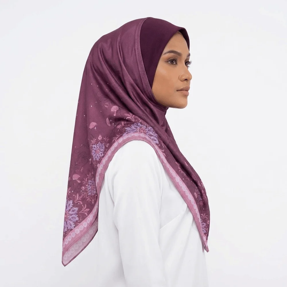 

Breathable Eid Al-Fitr Long Floral Turban Adjustable Multiple Colors Printed Arab Lady Headscarf Versatile Elastic