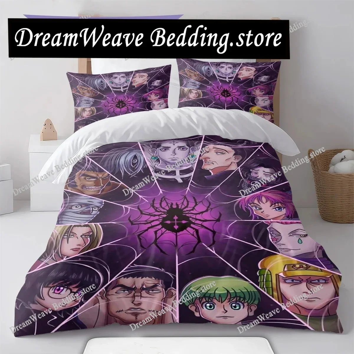 Hunter x Hunter Chibi Style Bedding Set Anime Duvet Cover Polyester Soft Comforter CoverFQH