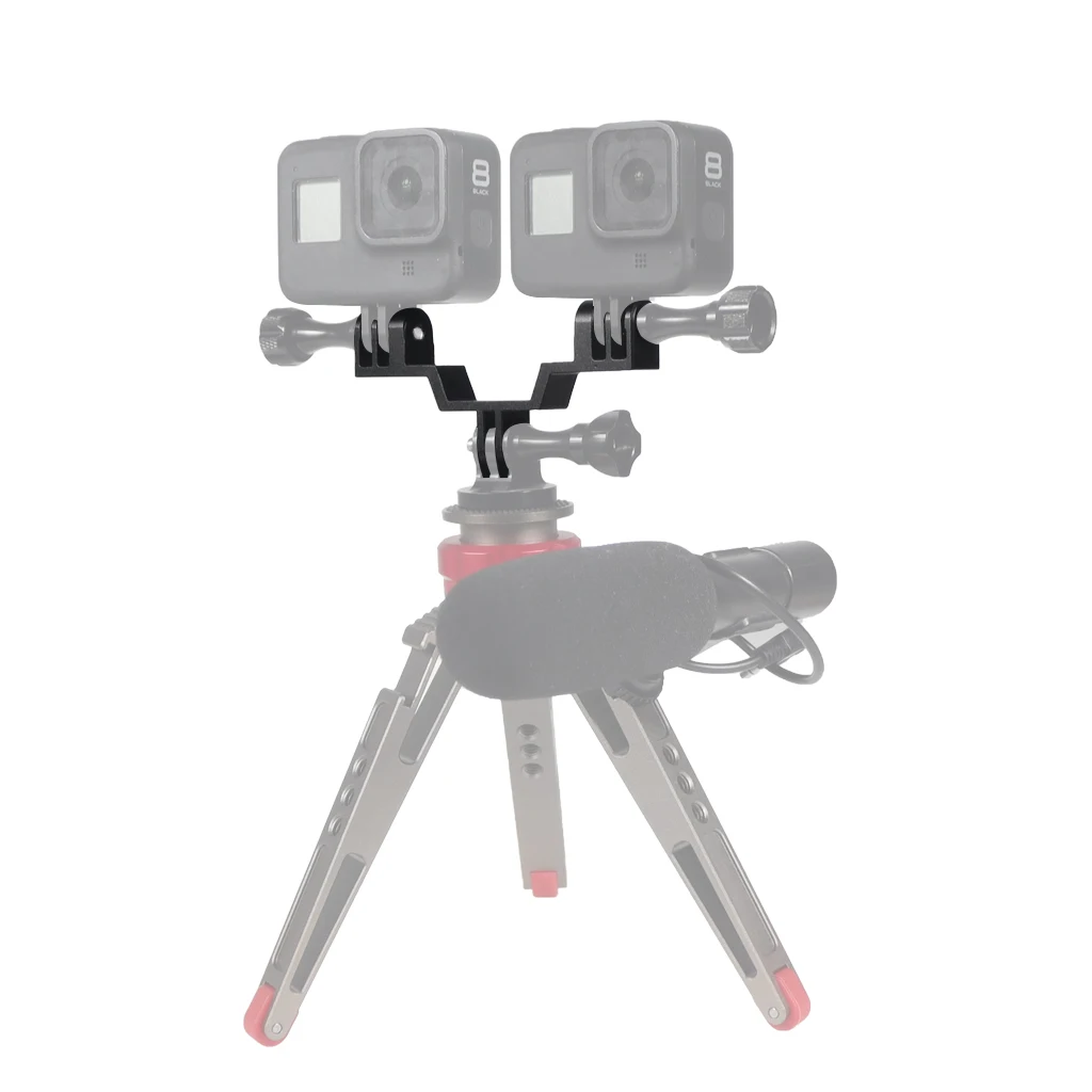 Doppelter Dual-Halterungs-Stativhalter, Sportkamera-Griff mit Schraubmontage-Adapter für Gopro Hero 13 12, für DJI Osmo Action-Kamera – Detail 4