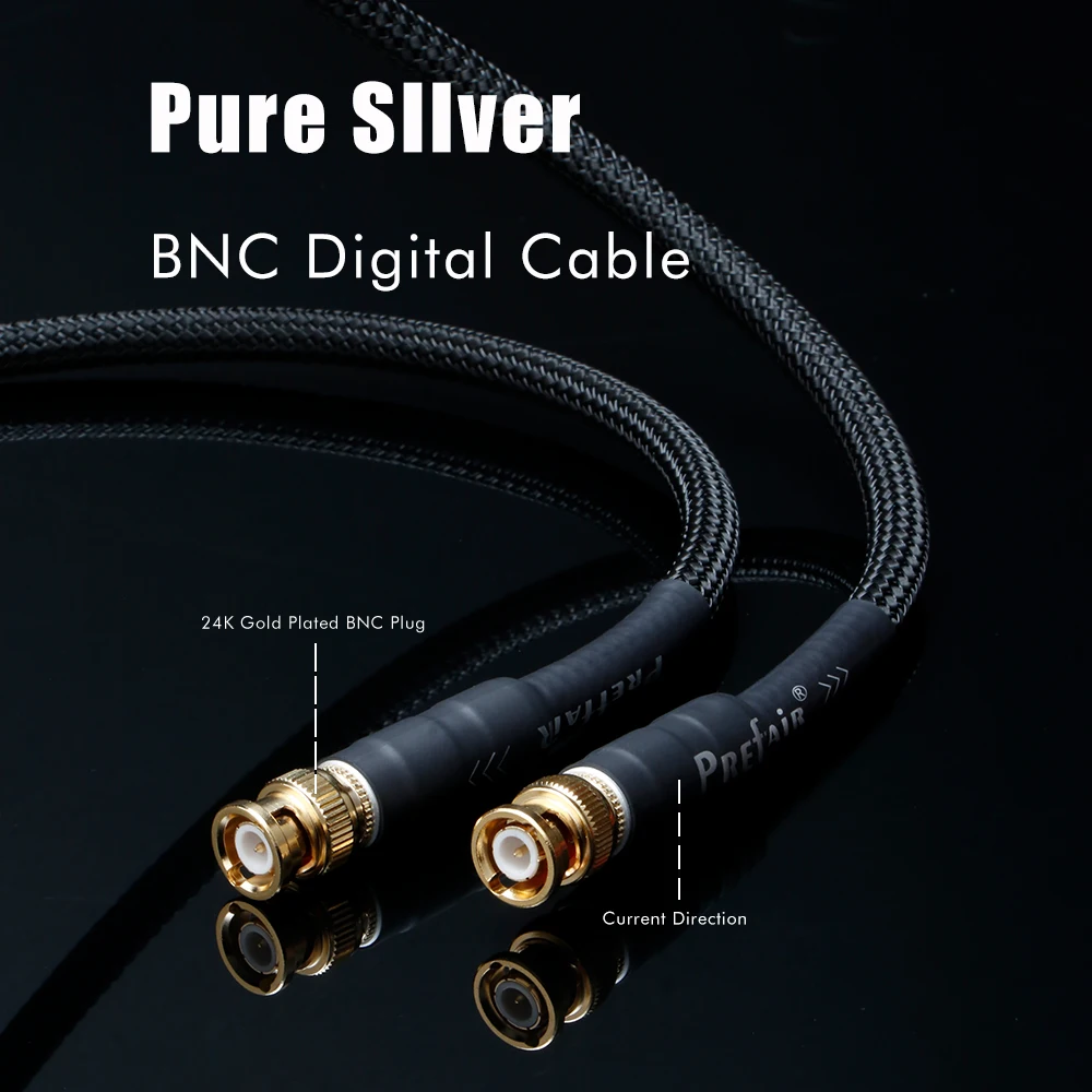 Pure Silver X454 BNC Cable Tonearm Signal Cable Double Lotus Sterling Silver Audio Cable