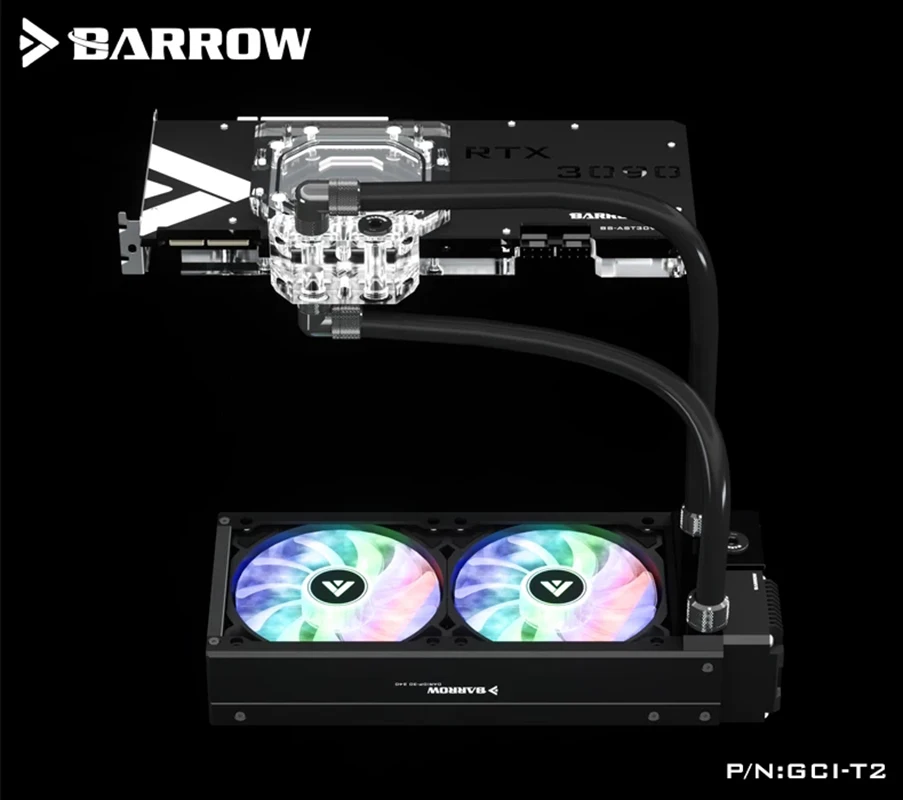 BARROW Water Cooler kit Active Backplate pump integrated radiator+3070/3090 GPU Block+Hose fittings ID10mm+ OD13mm GCI-T2