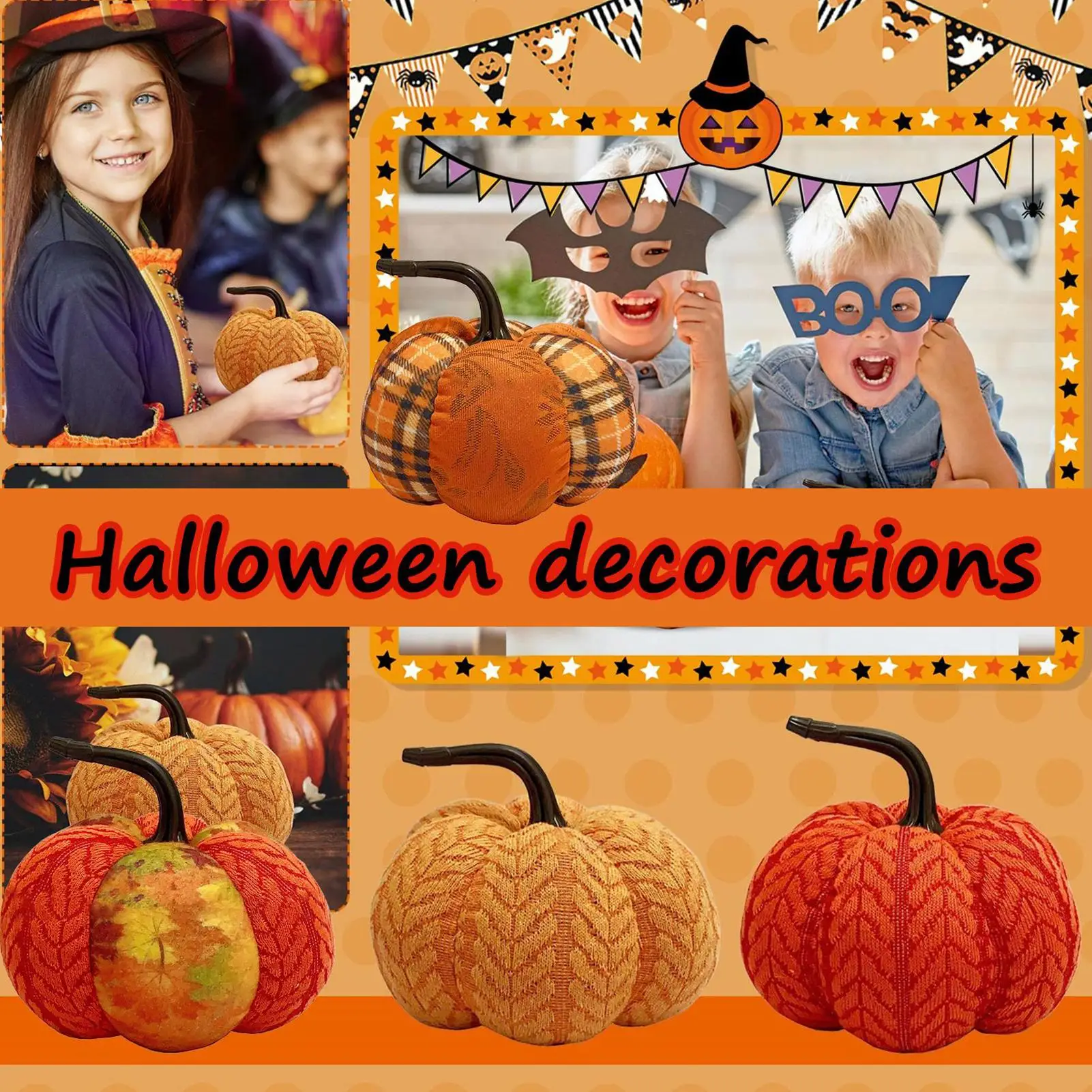 

4Pcs Simulation Foam Pumpkin DIY Crafts Artificial Pumpkin Halloween Party harvest Decoration Scene Layout Materials