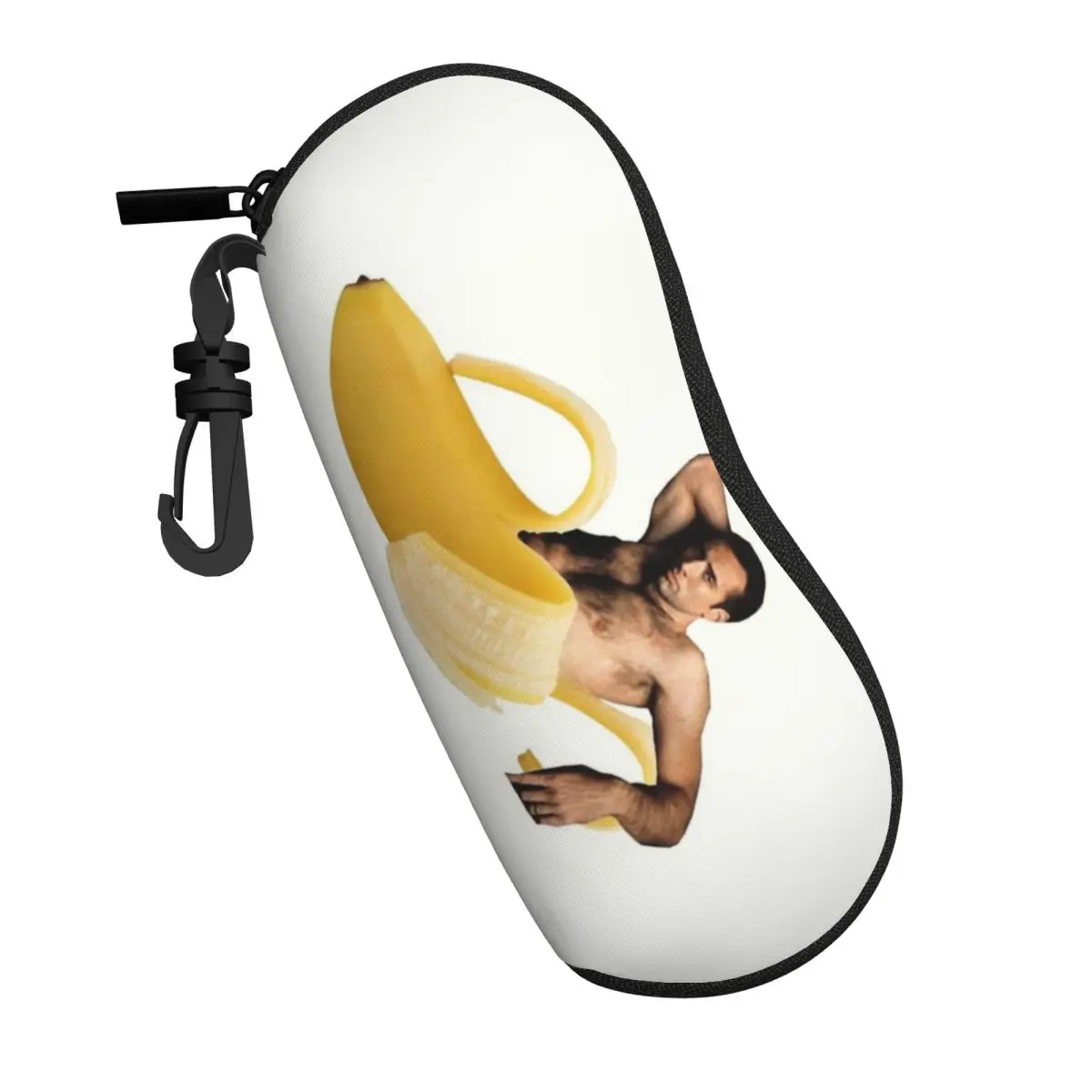Custom Nicolas Cage In A Banana Sunglasses Soft Case Neoprene Zipper Funny Meme Shell Eyeglass Case Protective Box For Glasses