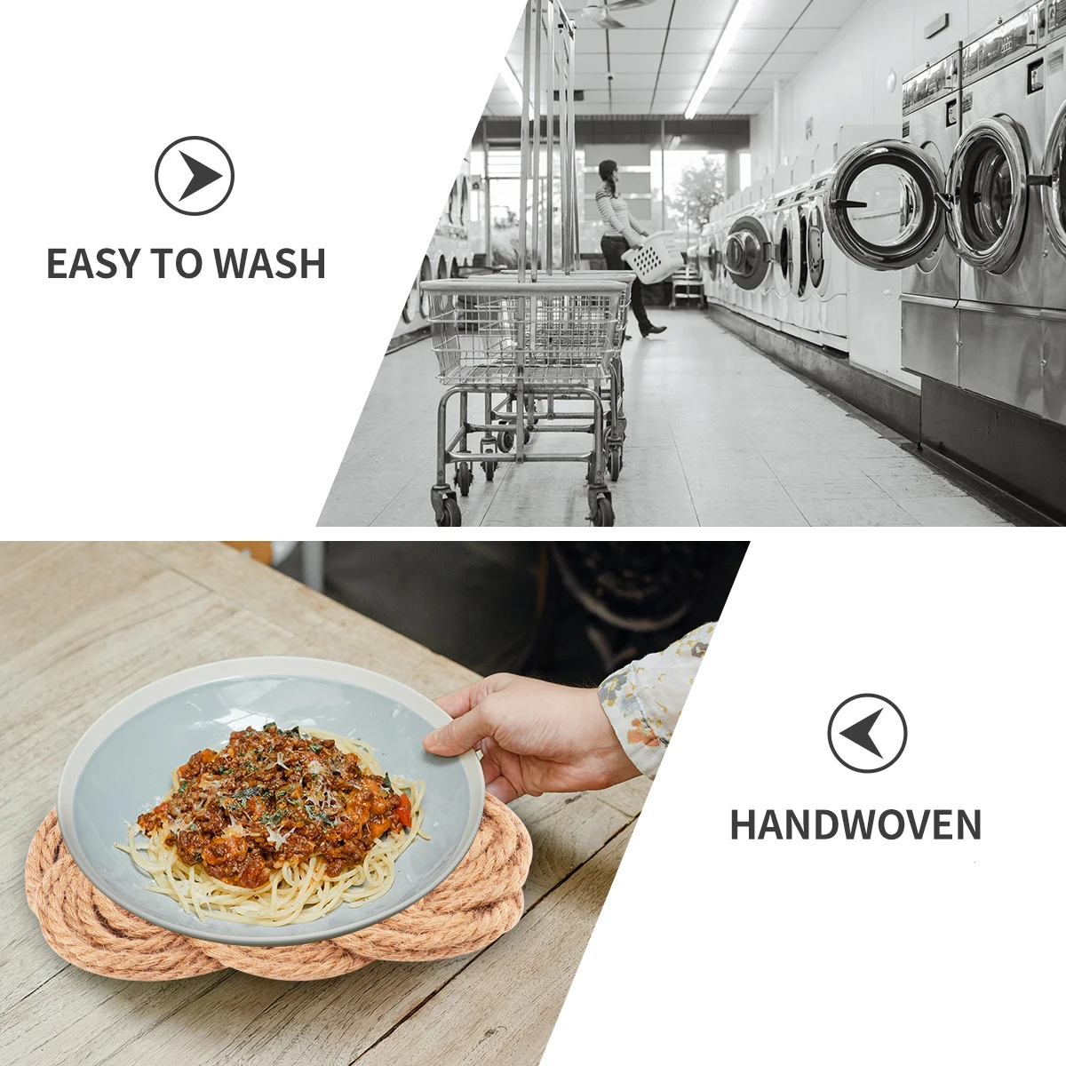 

Handmade Cotton Placemats Braided Table Mats Heat Insulation Coasters Non Slip Table Pads For Home Cafe Decoration