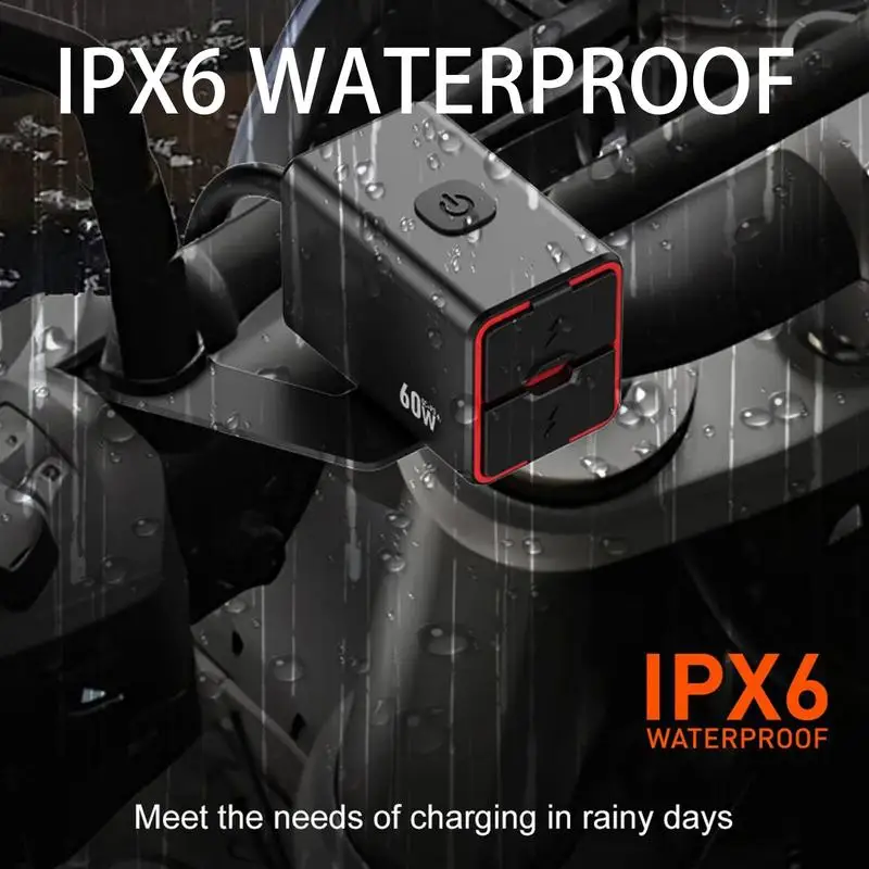 

Motorcycle Phone Charger Multi-speed Adjustable Waterproof USB C Charger Motorcycle Accessories For Travel Daily Use